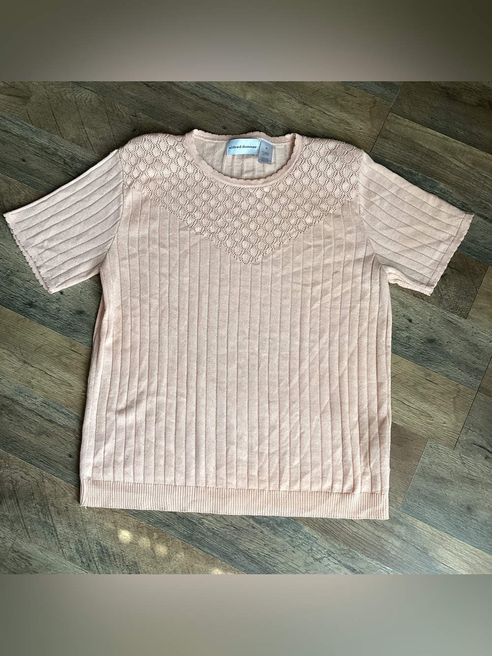 Alfred Dunner Ribbed Knit Short Sleeve Top